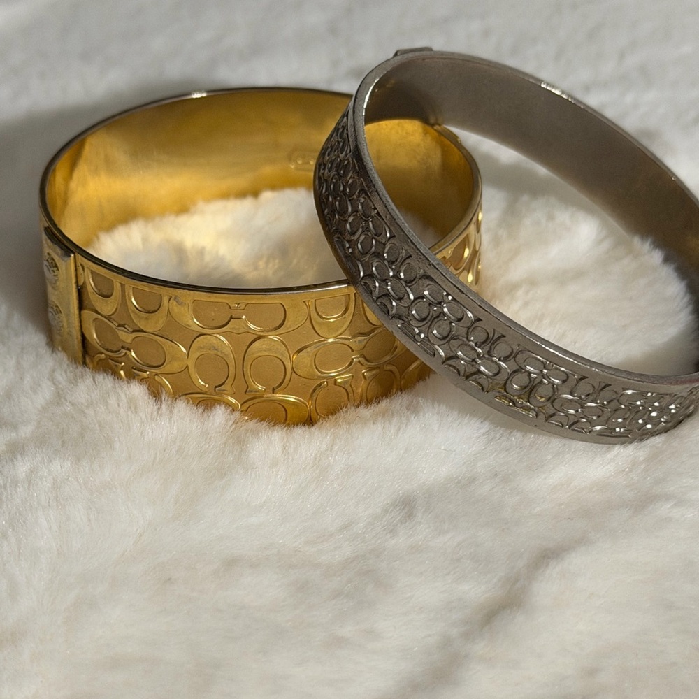 Coach Gold and Silver Patterned Bracelets